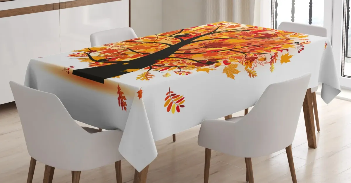 cartoon tree leaves 3d printed tablecloth table decor 8792