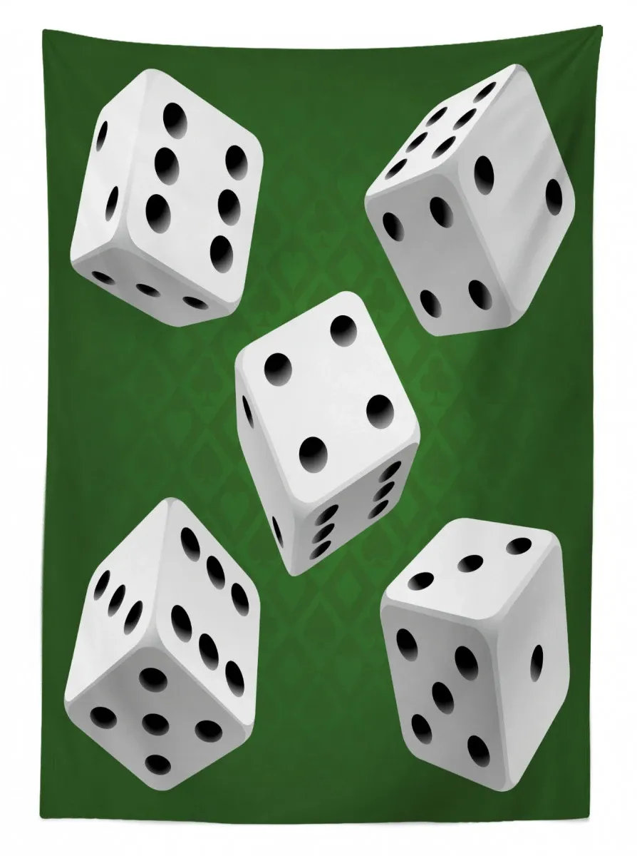 casino rolling dice set 3d printed tablecloth table decor 4028