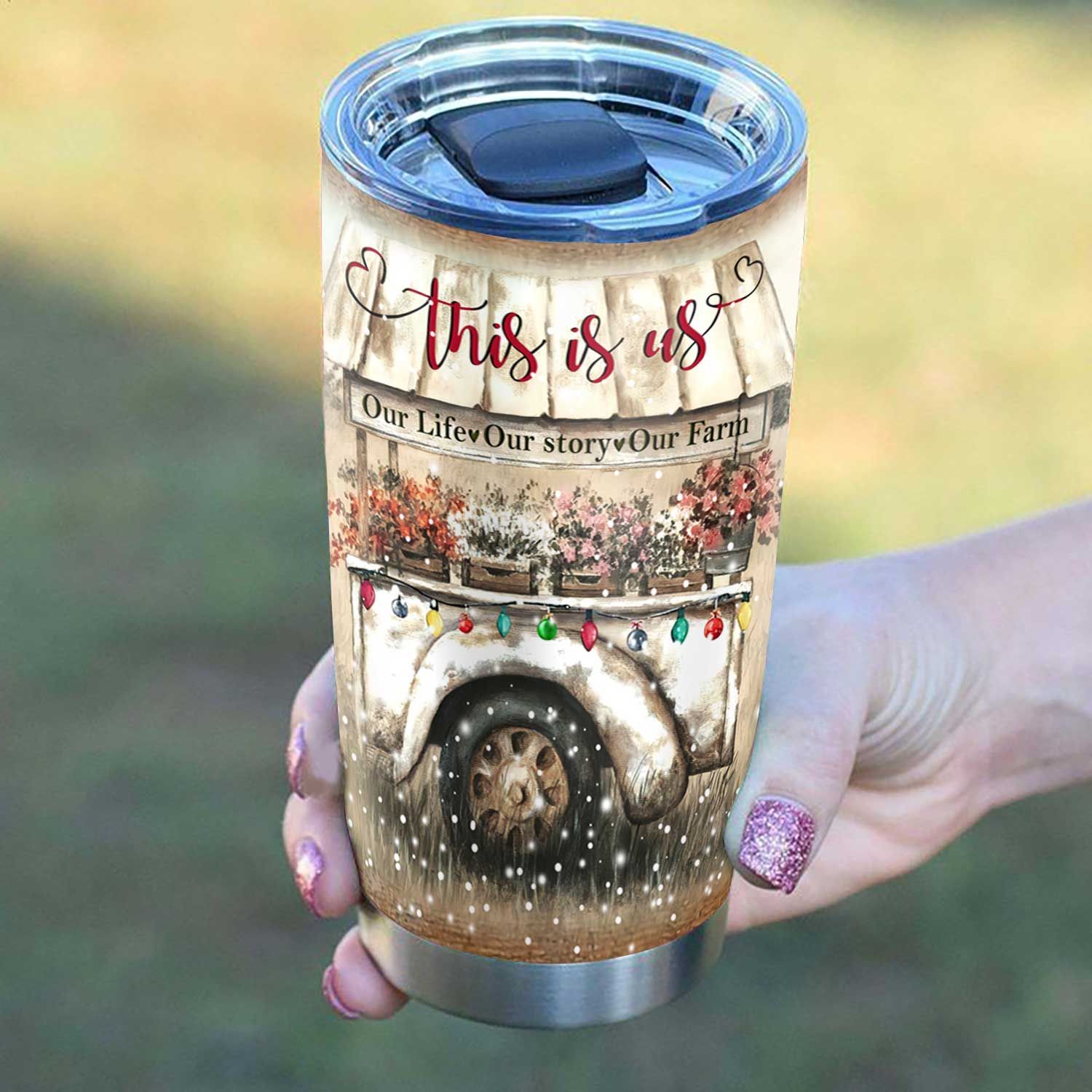 Cattle Farm In Christmas Stainless Steel Tumbler cattle farm in christmas stainless steel tumbler 7132