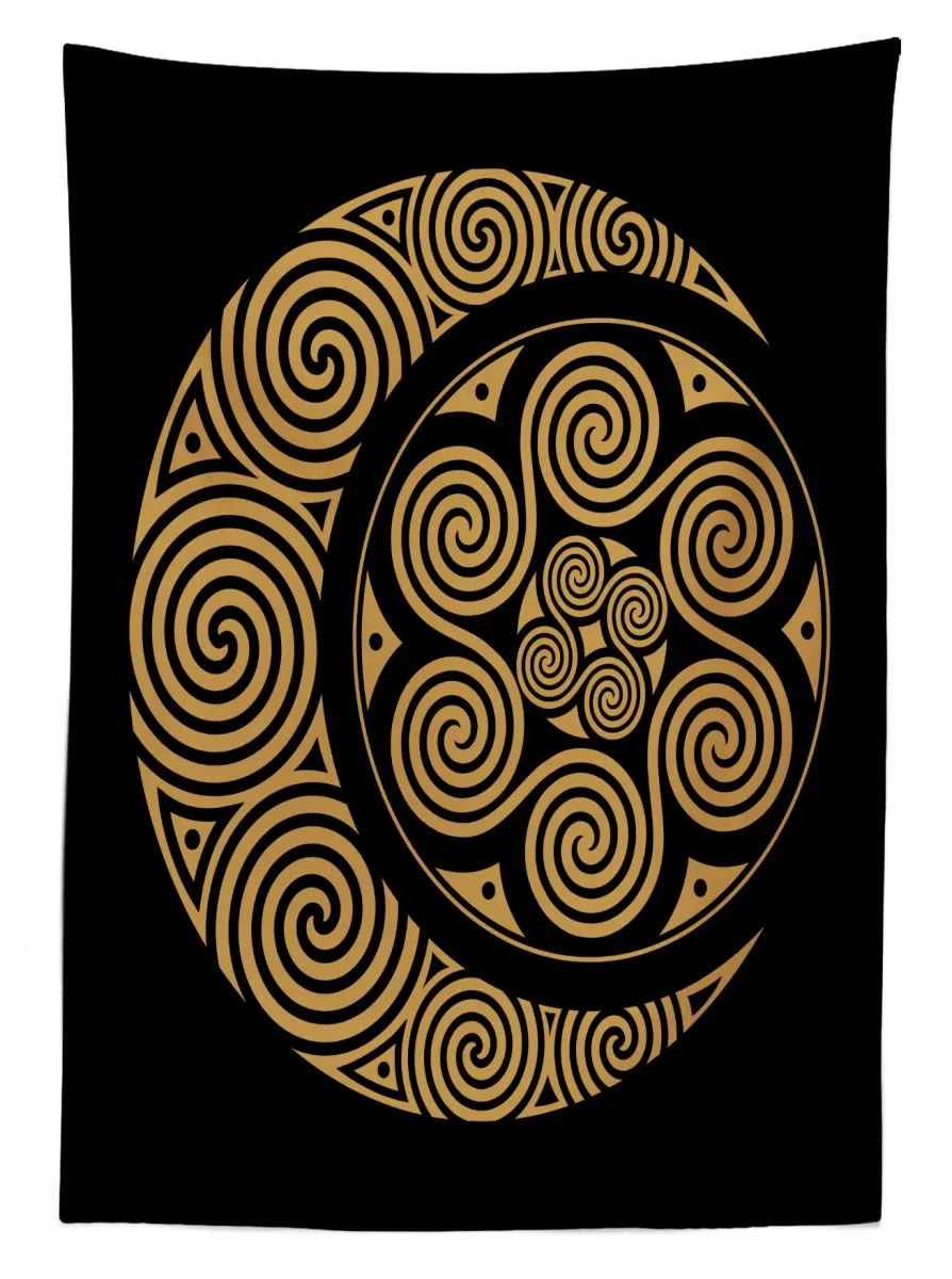 celtic moon and sun boho 3d printed tablecloth table decor 1401