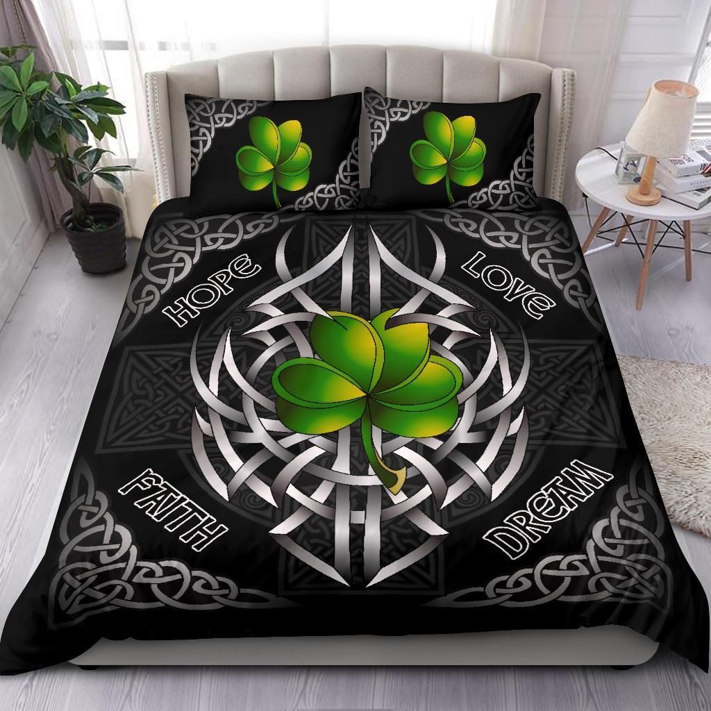celtic shamrock and cross bedding set bedroom decor 4138