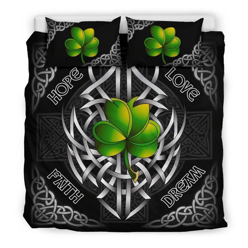 celtic shamrock and cross bedding set bedroom decor 5621