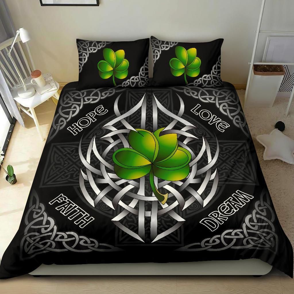 celtic shamrock and cross bedding set bedroom decor 7575