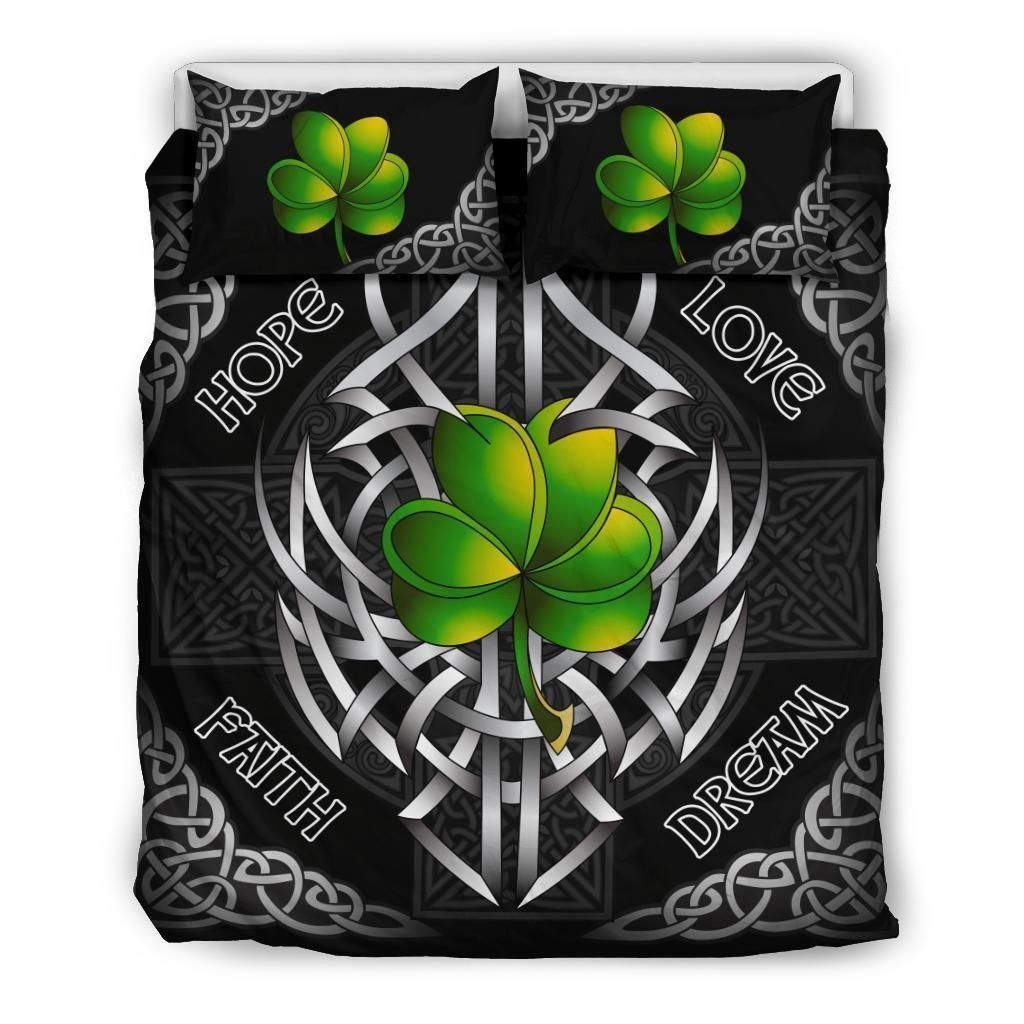 celtic shamrock and cross bedding set bedroom decor 8970