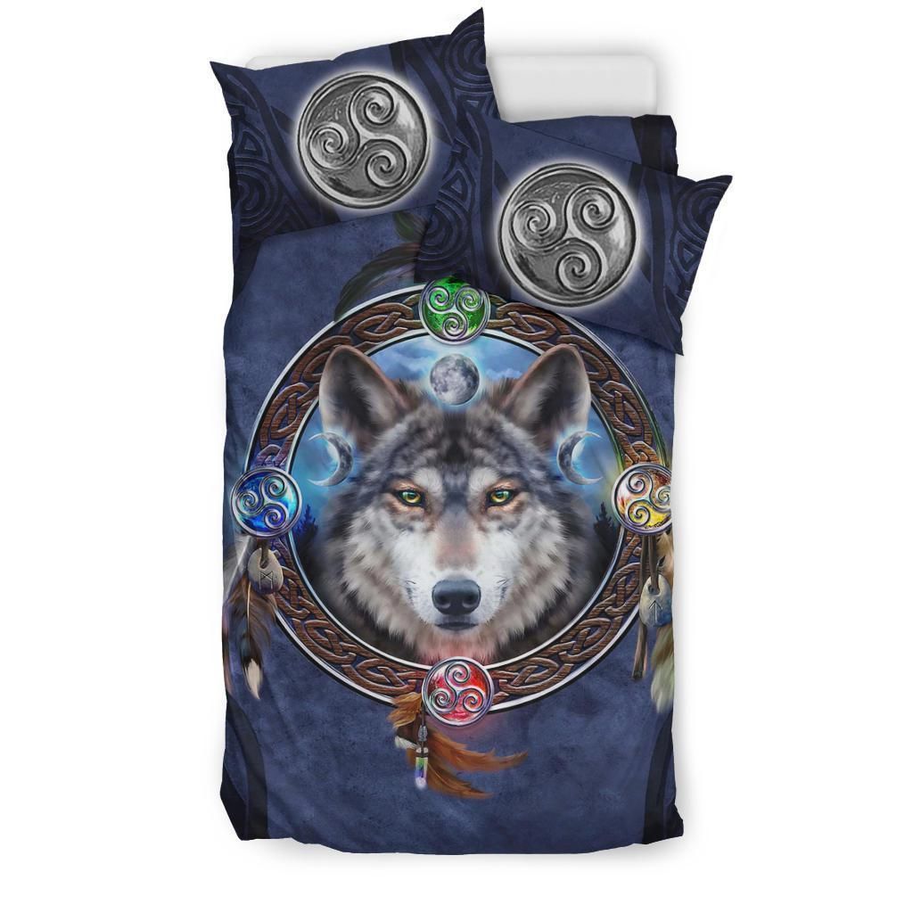 celtic wolf celtic viking bedding set bedroom decor 2838