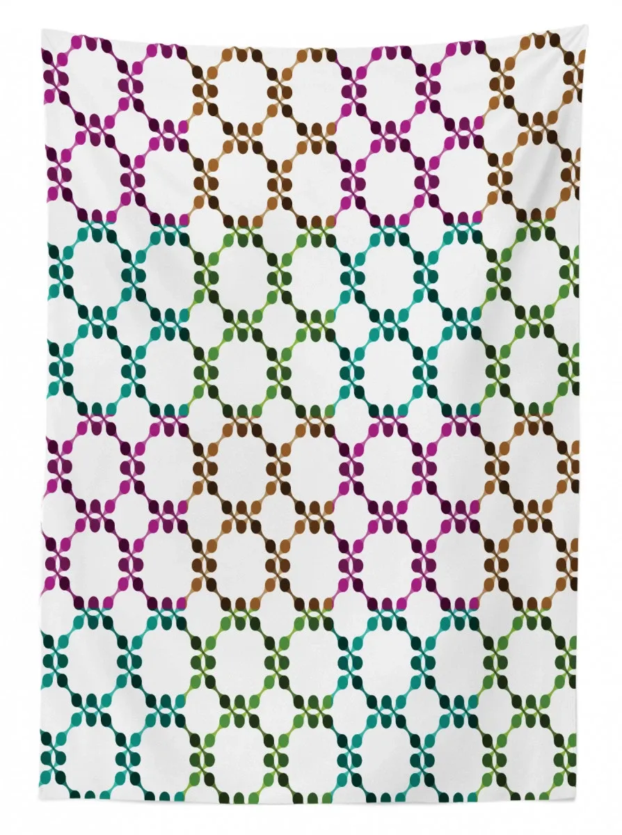 chain linked dots 3d printed tablecloth table decor 7554