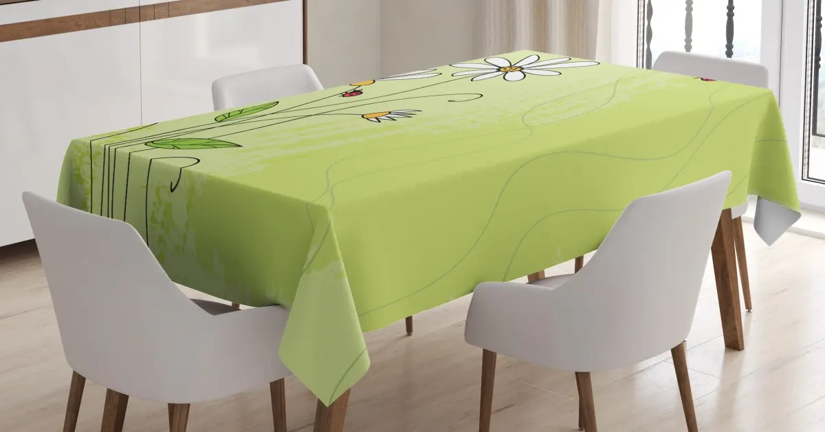 chamomile ladybugs art 3d printed tablecloth table decor 4193