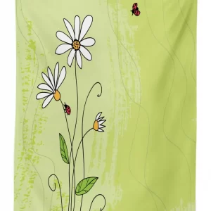 chamomile ladybugs art 3d printed tablecloth table decor 4511