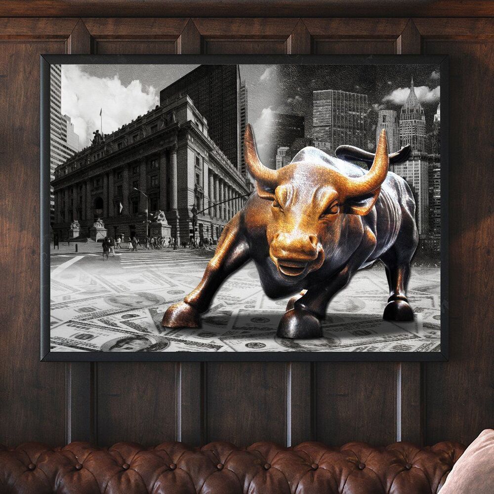 Charging Bull Motivational Positive Canvas Print - Wall Art Decor charging bull motivational positive canvas print wall art decor 1305