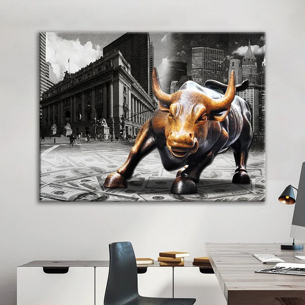 Charging Bull Motivational Positive Canvas Print - Wall Art Decor charging bull motivational positive canvas print wall art decor 7160