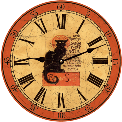 chat noir halloween black cat wall clock decoration gift 2840