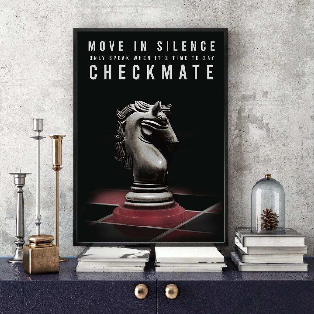 checkmate motivational positive canvas print wall art decor 6956