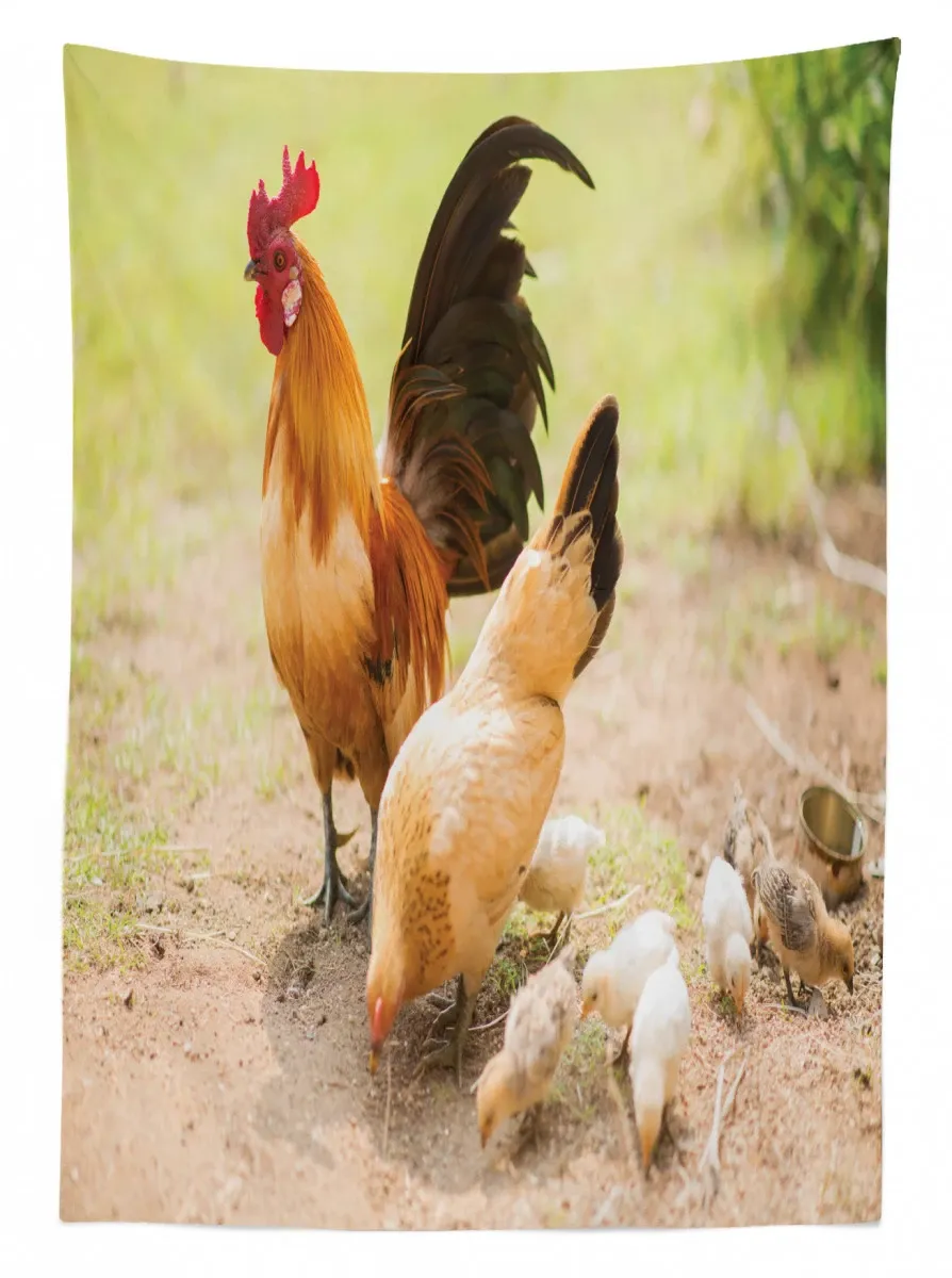 Chicken Family Photo 3D Printed Tablecloth Table Decor chicken family photo 3d printed tablecloth table decor 1514