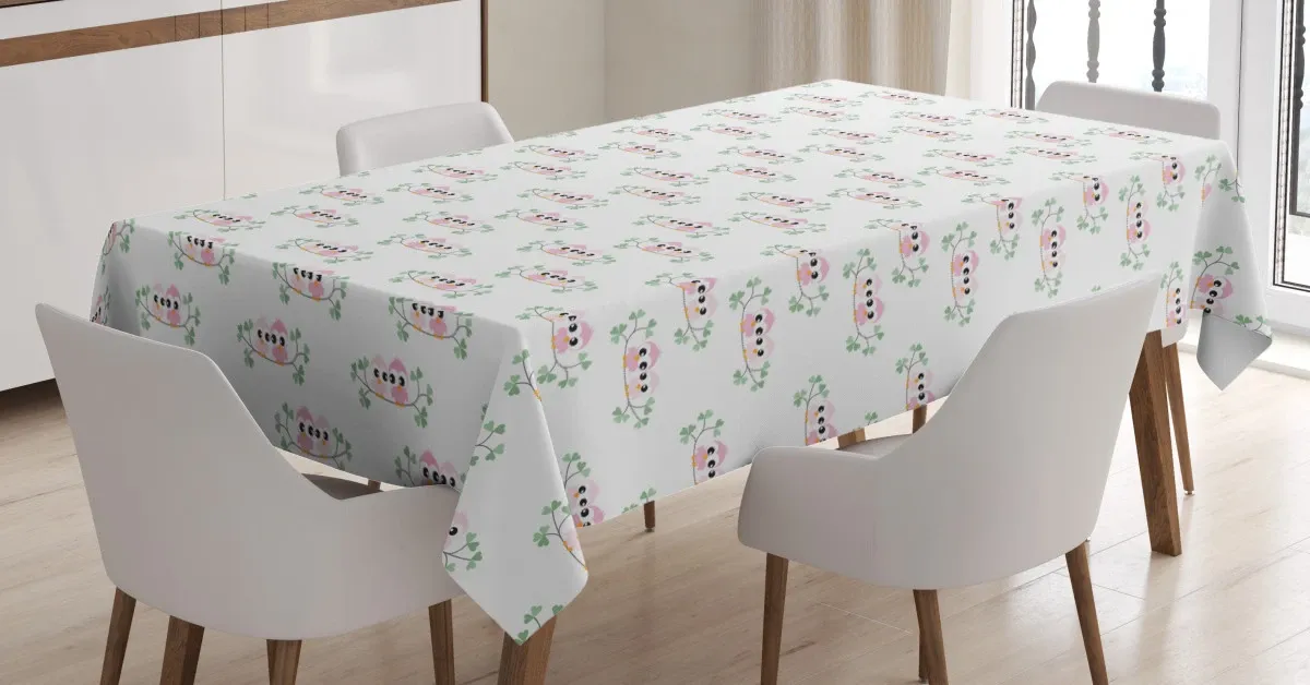 childish birds on branch 3d printed tablecloth table decor 8178