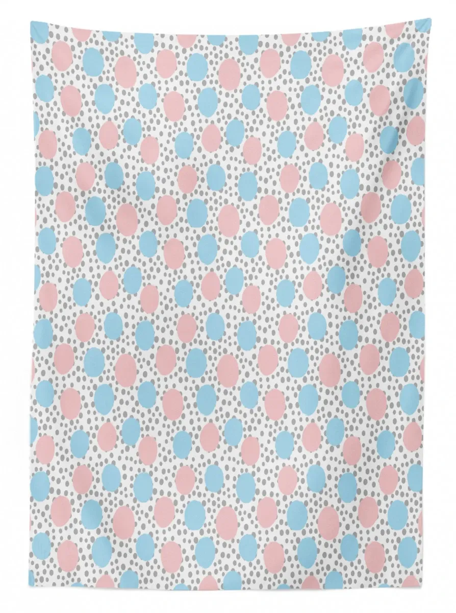 children pastel circles 3d printed tablecloth table decor 1216