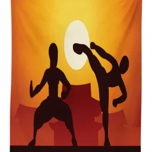 chinese boxing sports human 3d printed tablecloth table decor 7848