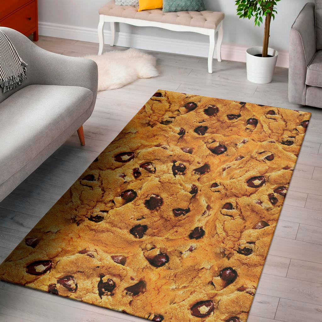 chocolate chip cookie print area rug floor decor 2116