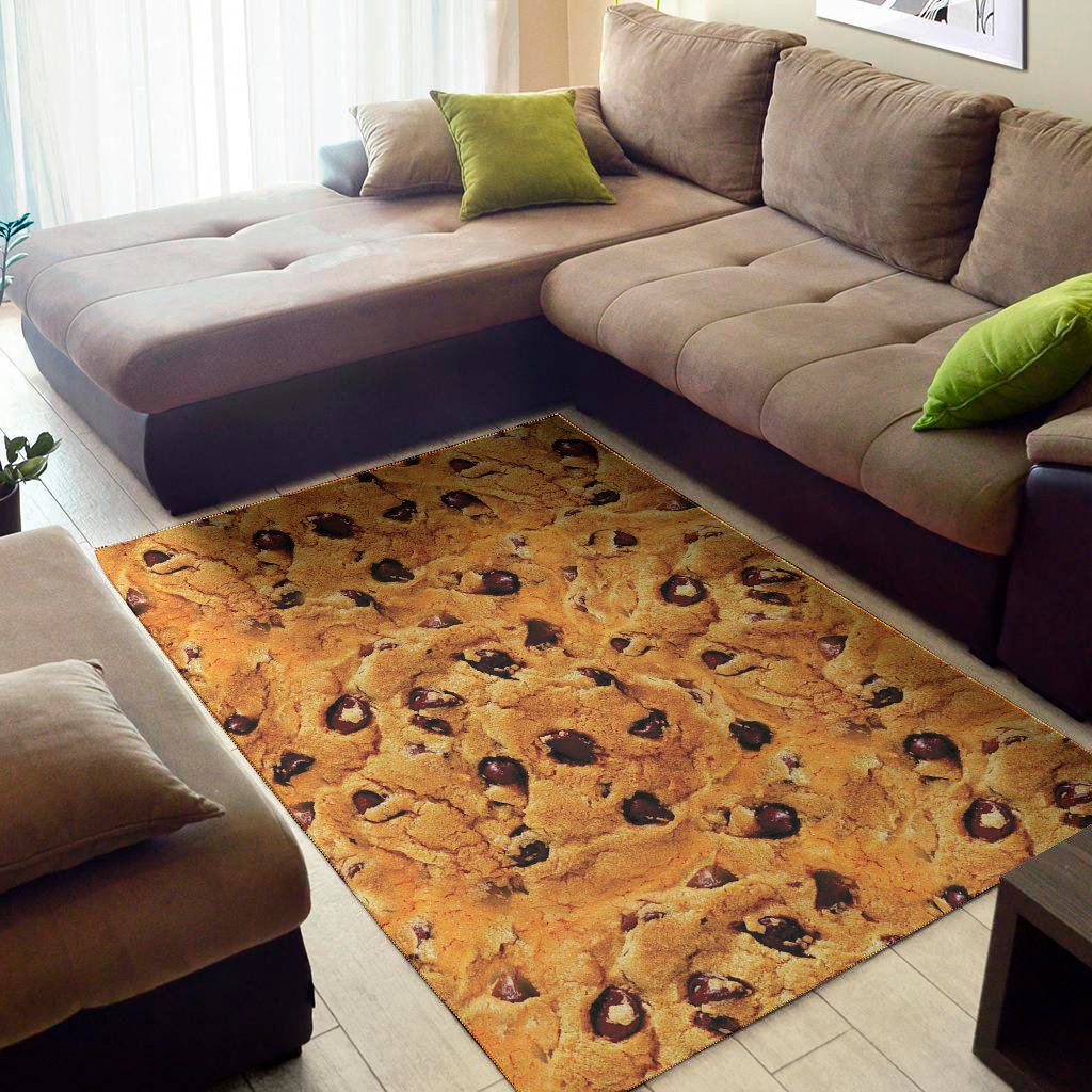 chocolate chip cookie print area rug floor decor 2322