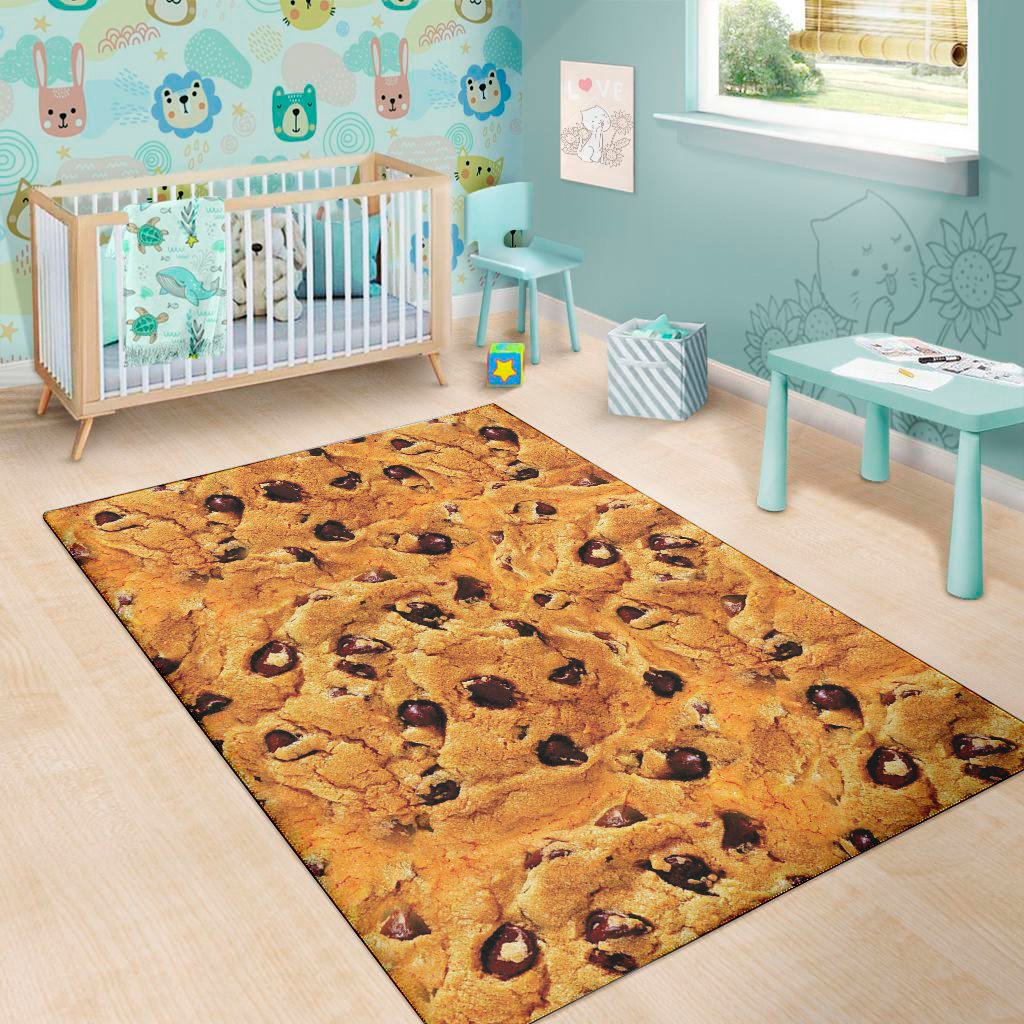 chocolate chip cookie print area rug floor decor 5551