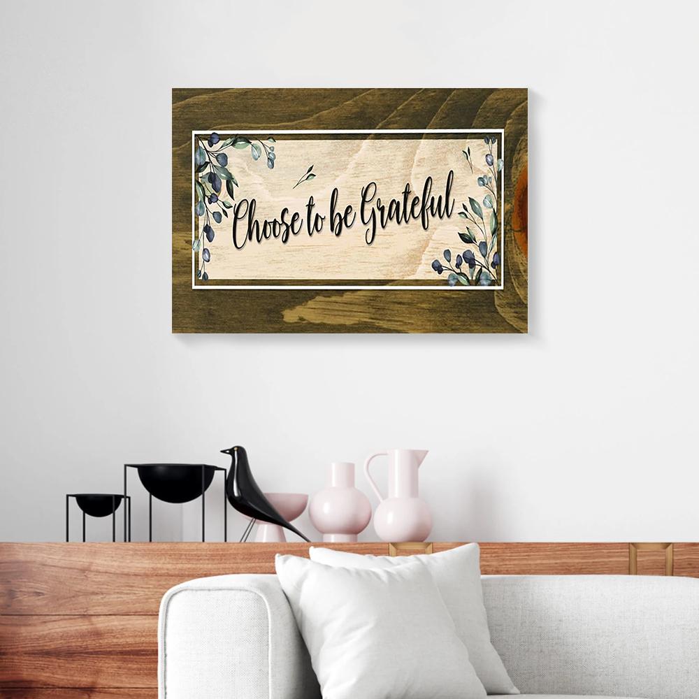 choose to be grateful canvas prints wall art decor 8406