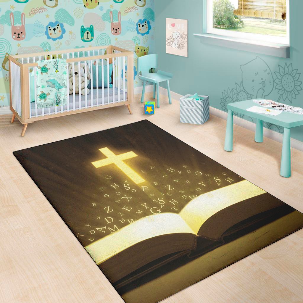 Christian Holy Bible Print Area Rug Floor Decor Teehall