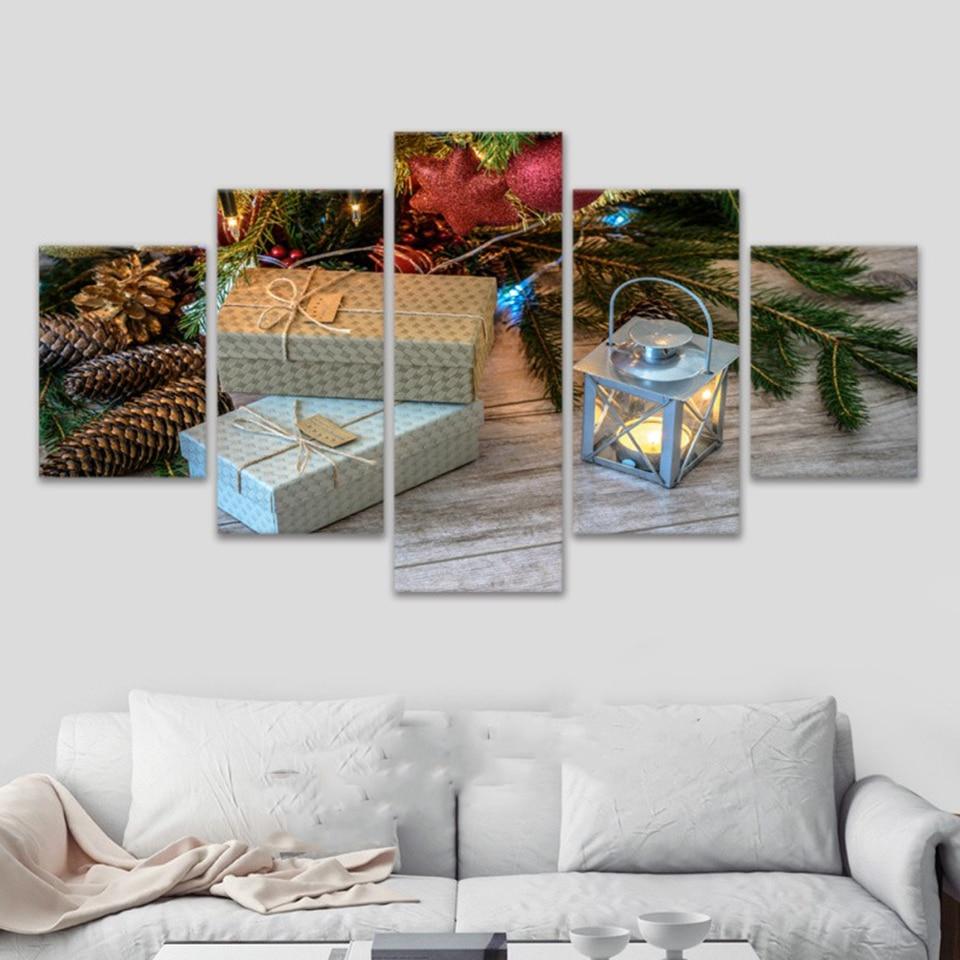 Christmas 1 - Abstract 5 Panel Canvas Art Wall Decor christmas 1 abstract 5 panel canvas art wall decor 8791