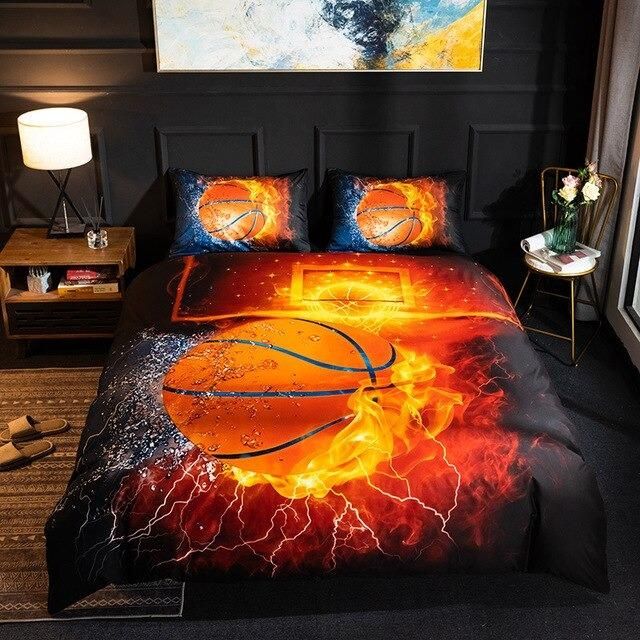 christmas 3d football sport series soft basketball duvet cover bedding set 8774