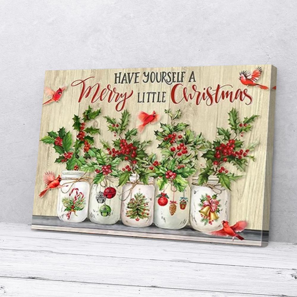 christmas cardinal canvas prints wall art decor 2332