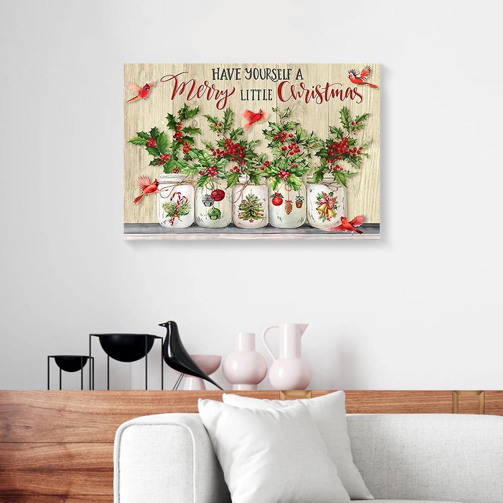 christmas cardinal canvas prints wall art decor 3542