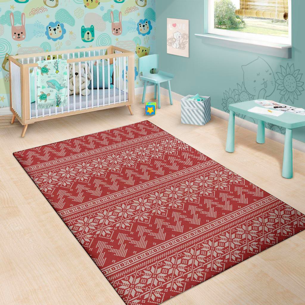 christmas festive knitted pattern print area rug floor decor 2341
