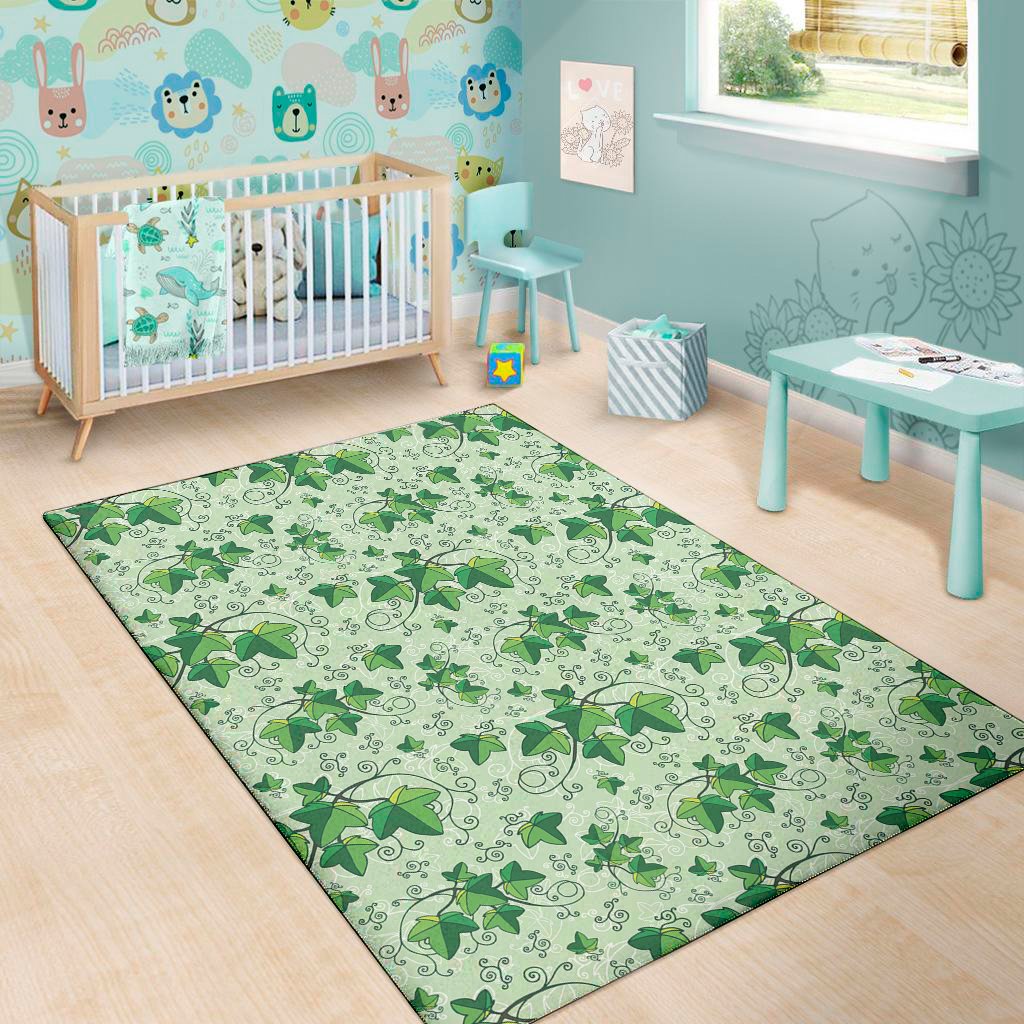 Christmas Ivy Leaf Pattern Print Area Rug Floor Decor christmas ivy leaf pattern print area rug floor decor 6185