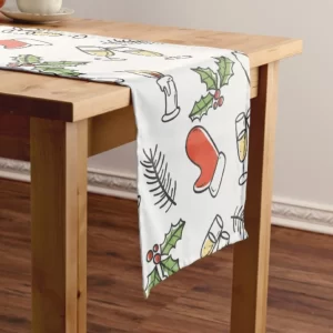 christmas red and green nice background printed table runner 6714