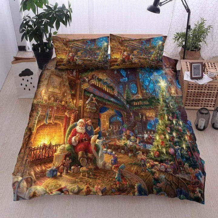 christmas santa claus elf bedding set bedroom decor 3005