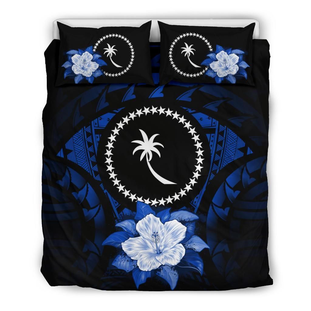 chuuk hibiscus dark blue bedding set bedroom decor 2612
