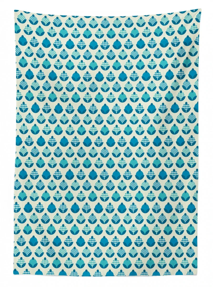 circular floral motif 3d printed tablecloth table decor 7780