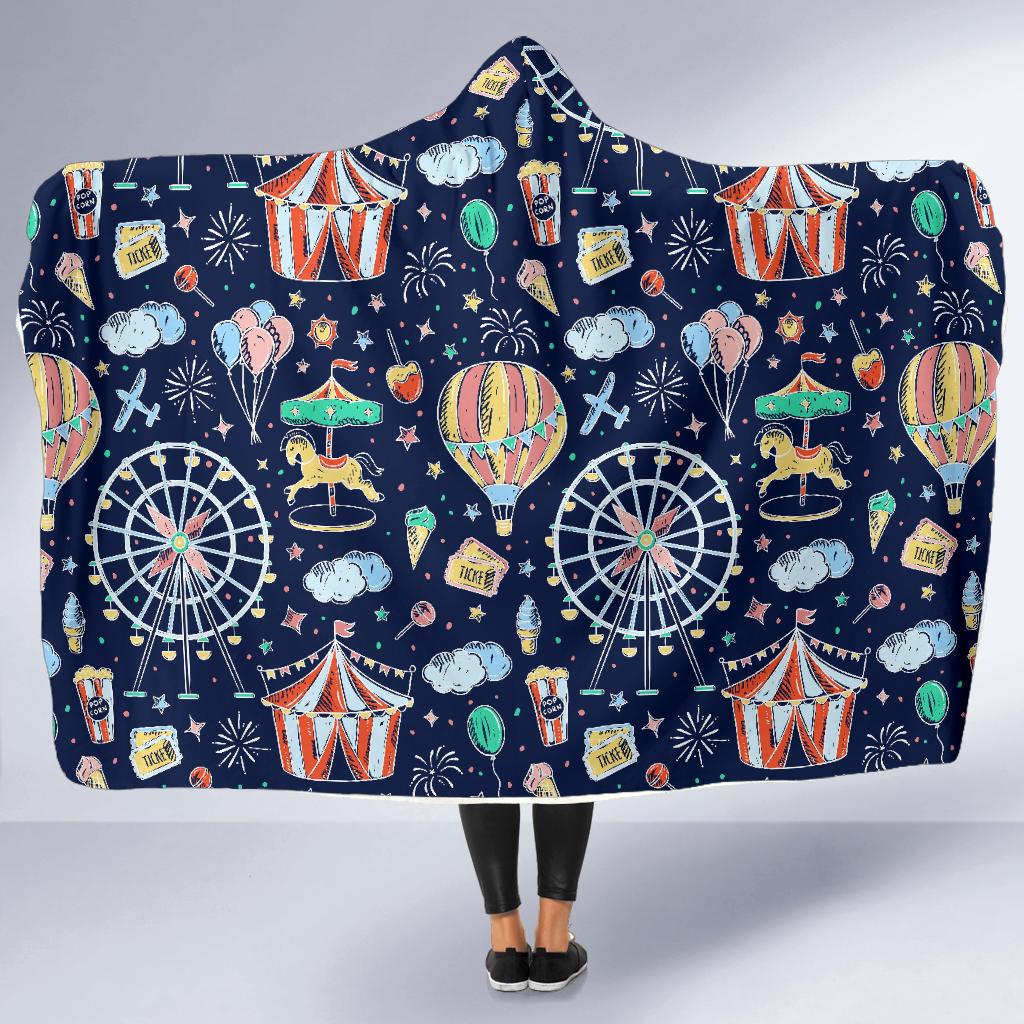 Circus Dream Pattern Print Hooded Blanket Cloak Blanket circus dream pattern print hooded blanket cloak blanket 7862