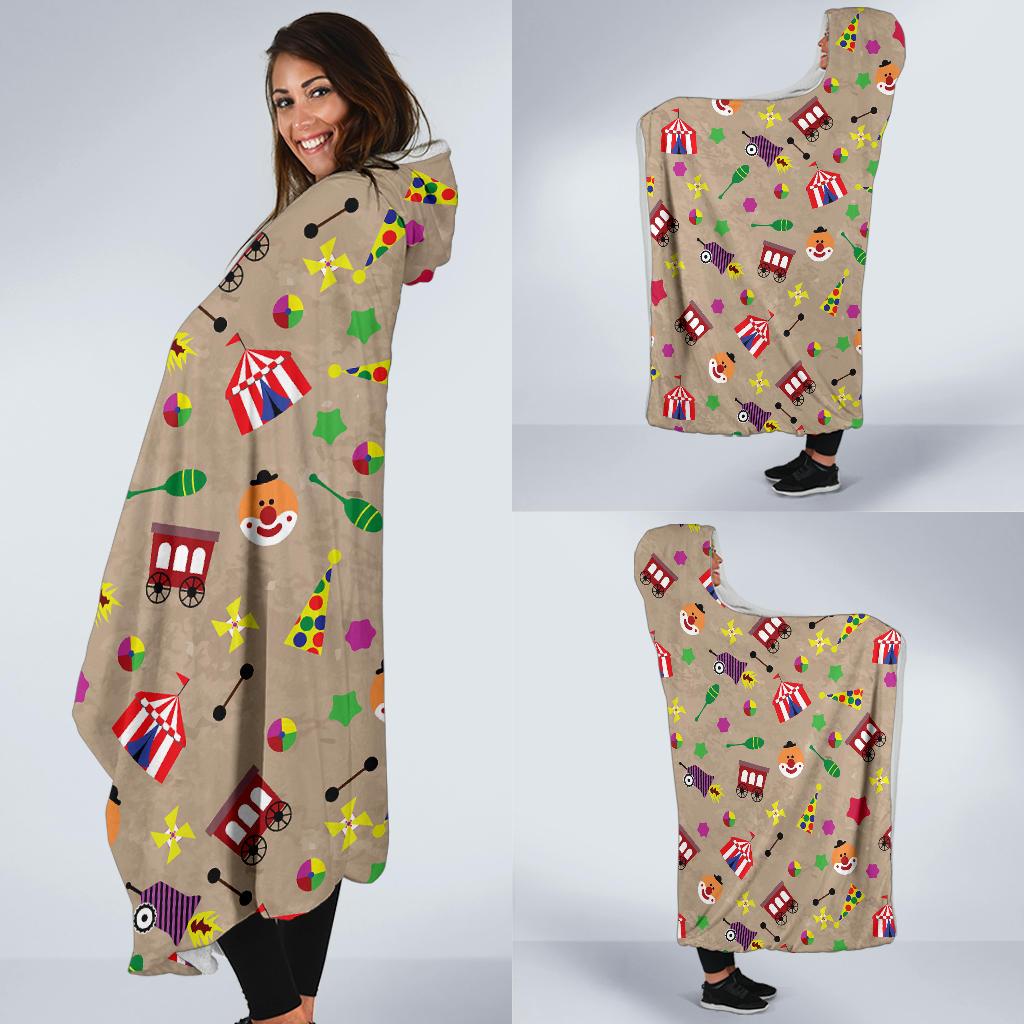 Circus Pattern Print Hooded Blanket Cloak Blanket circus pattern print hooded blanket cloak blanket 5192