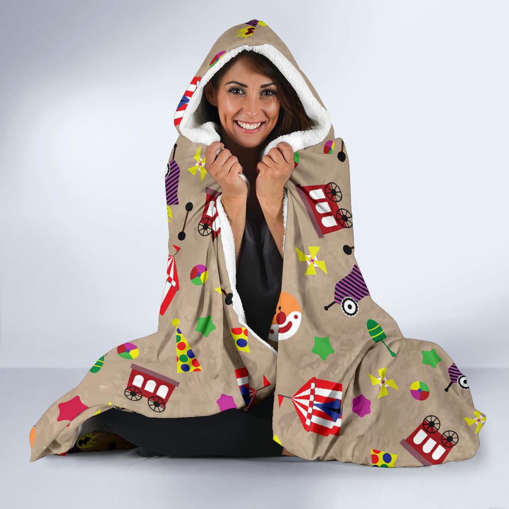 Circus Pattern Print Hooded Blanket Cloak Blanket circus pattern print hooded blanket cloak blanket 6381