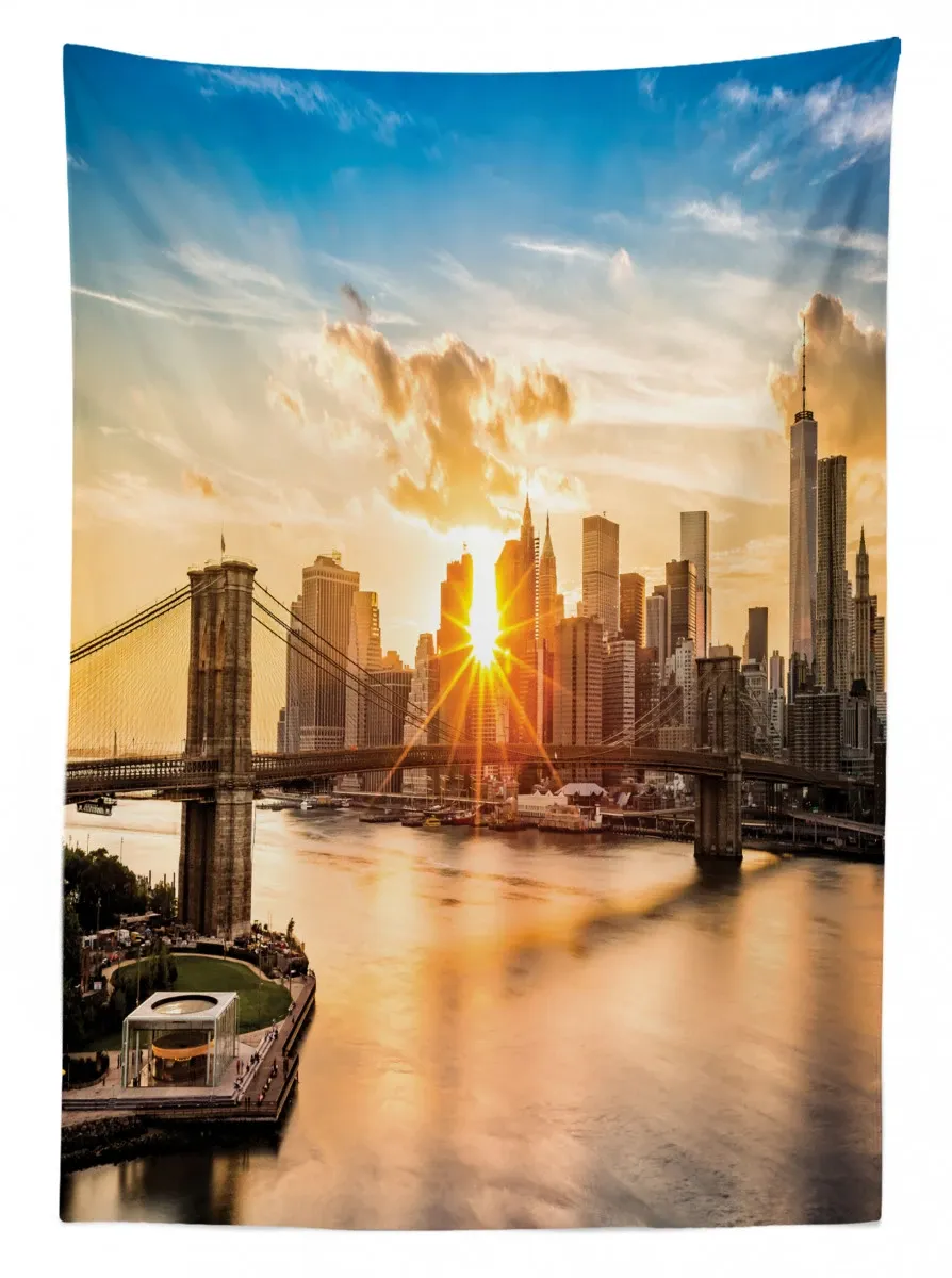 cityscape of brooklyn 3d printed tablecloth table decor 4615