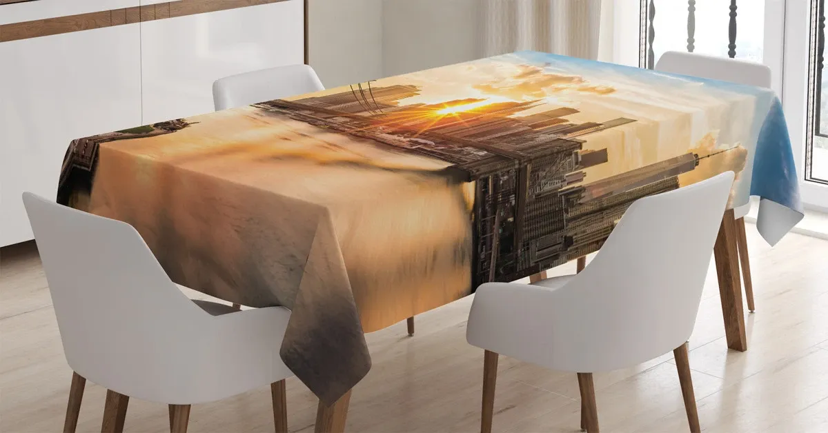 cityscape of brooklyn 3d printed tablecloth table decor 4817