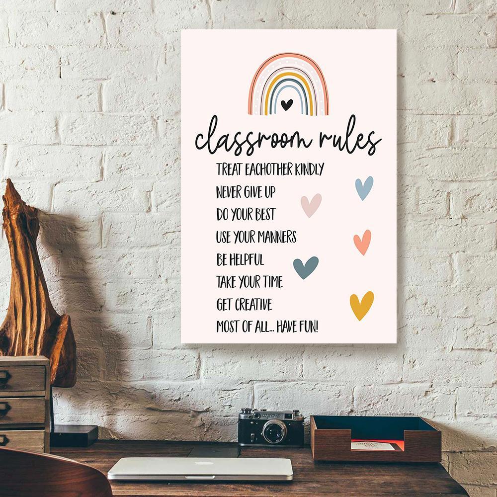 classroom rules teacher canvas prints wall art decor 7903
