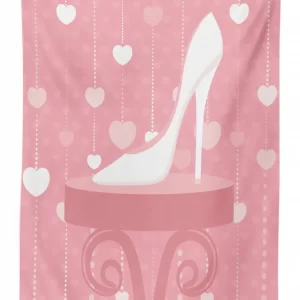 classy female shoe heart 3d printed tablecloth table decor 5644