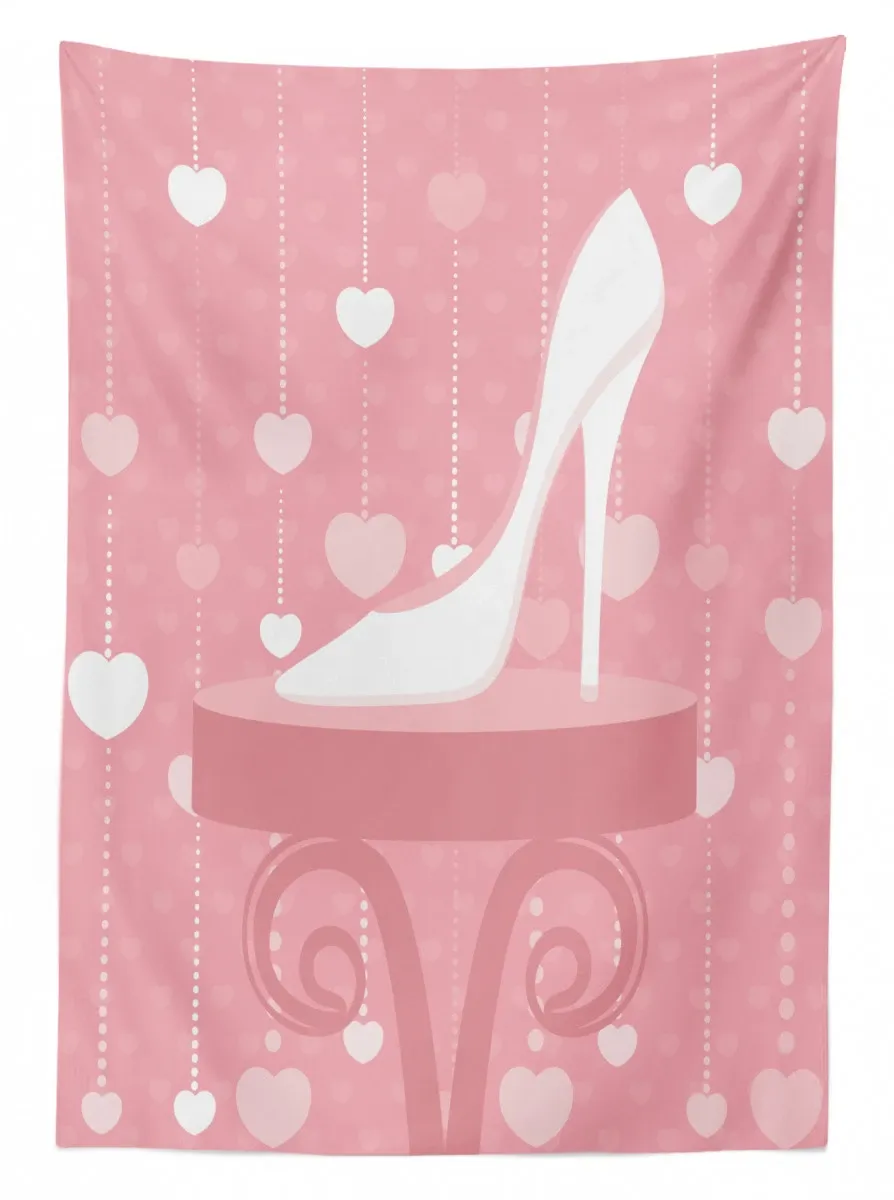 classy female shoe heart 3d printed tablecloth table decor 5644