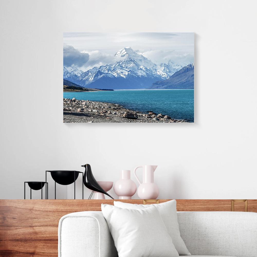 Clear Blue Mountain Beach Canvas Prints - Wall Art Decor clear blue mountain beach canvas prints wall art decor 6141