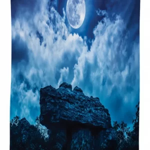 cliff under cloudy night 3d printed tablecloth table decor 2914