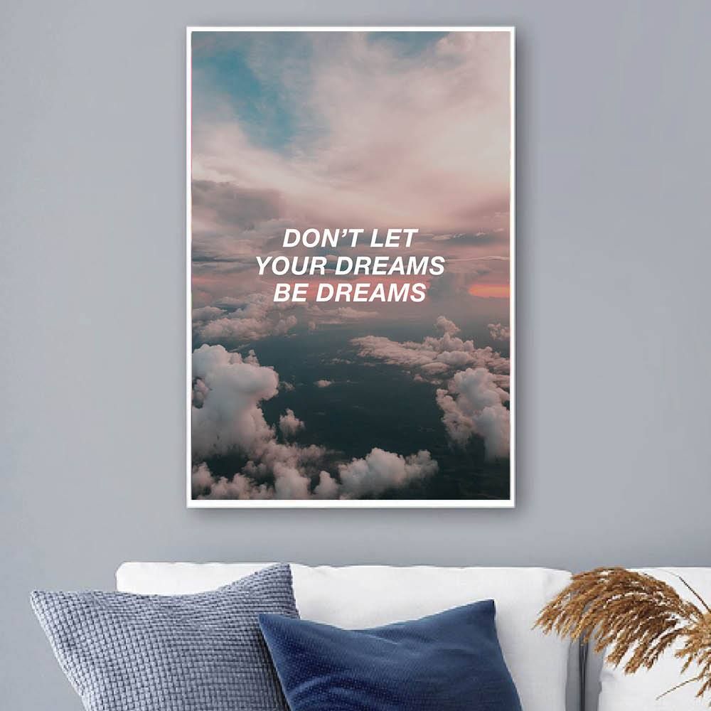 cloud dreams motivational positive canvas print wall art decor 2917