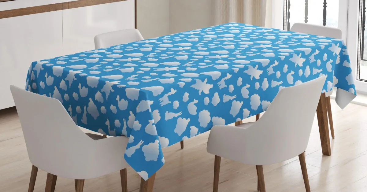 clouds duck bear and rabbit 3d printed tablecloth table decor 8492