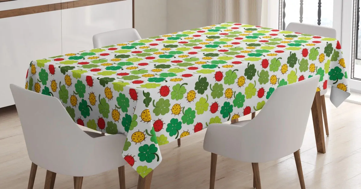 Clover Leaves Floral 3D Printed Tablecloth Table Decor clover leaves floral 3d printed tablecloth table decor 1192