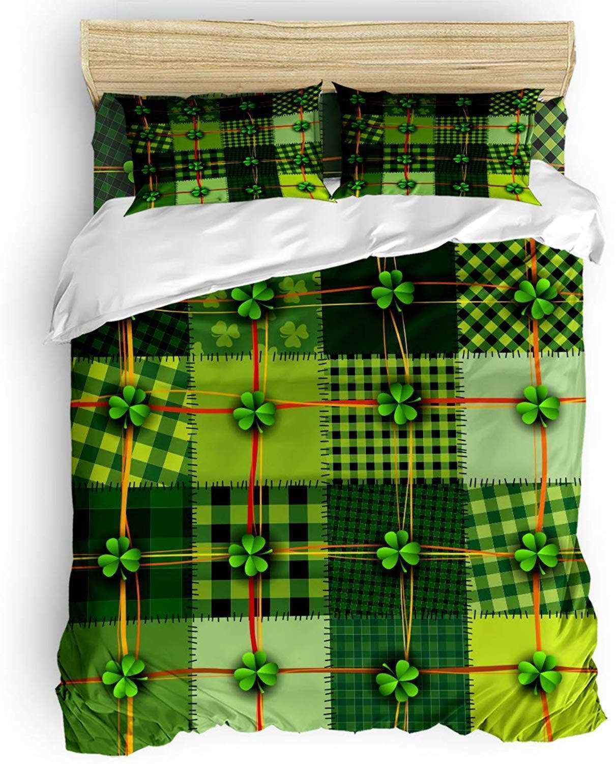 Clover Pattern St Patrick's Day Duvet Cover Bedding Set clover pattern st patricks day duvet cover bedding set 5477