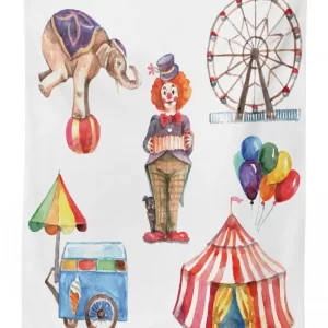 clown elephant circus 3d printed tablecloth table decor 8202